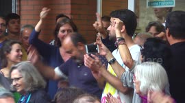 First voters leave the headquarters