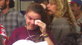 Weeping of emotion after voting