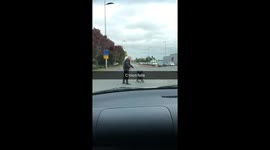 Old Guy Take 2 Green Lights To Cross The Road 