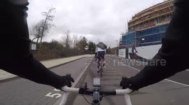 arriving at London velodrome 25 Feb 17 11am