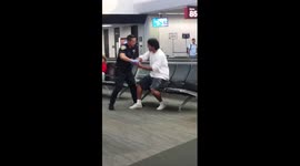 Sanfransisco airport police takedown (pt1) (non graphic)