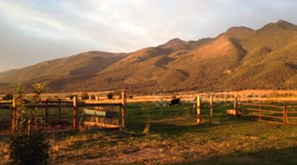Sunset on a farm in St. Ignatius, Montana, United States