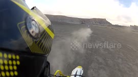 Caineville Ski Jump wreck on dirt bike