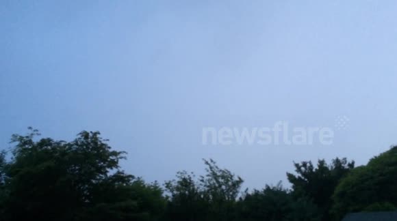 Lightening strike in St.Austell,Cornwall