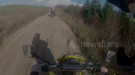 Small motorbike crash when towing TRK Squad