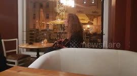 A guy just Grabs Guitar and Start Singing in middle of Restaurant