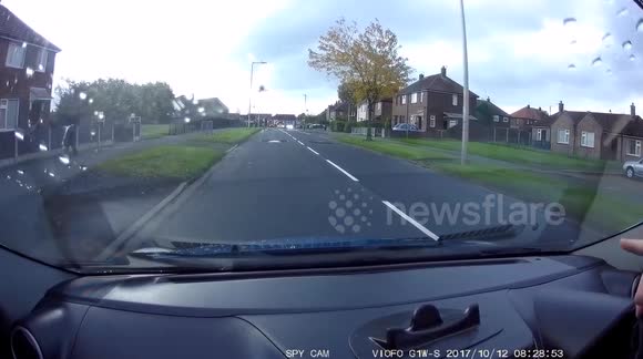 very close near accident between a taxi and a classic sports car, also a car drives past a lolly pop crossing person in middle of the road and then a child on a bike nearly hits my car, all within 7 minutes of each other