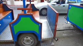 The tractor worked excellently to create a tourist train