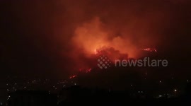 Massive brush fire rages in Braga