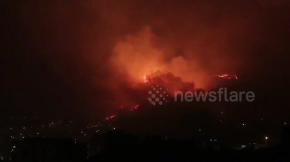 Massive brush fire rages in Braga