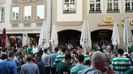 Celtic fans in the city centre of Munich ahead of #FCBCEL