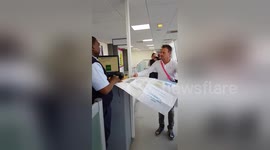 Man flashes MASSIVE boarding pass to airline staff