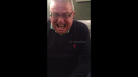 Grandad playing say it don't spray it game, dribbling! Funny