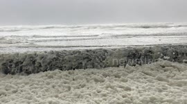 Foam that was pushed on land by hurricane Ophelia part 2