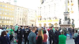 Celtic fans enjoying themselves in Munich before the match