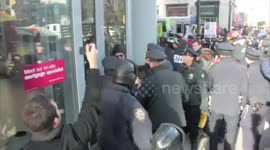 Elderly protestor clashes with NYPD on MLK Day