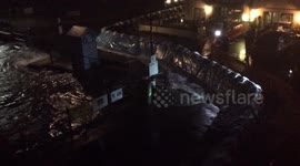 Storm Brian puts Cornish sea defences to work well into the night