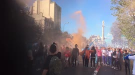 Cortège supporters OM avant OMPSG