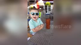 Three year old boy gets his groove on