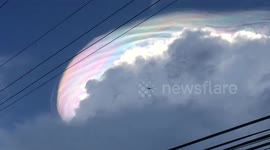 Beautiful fire rainbow looks like a unicorn head