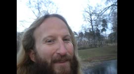 Finland. Frozen lake and monument. Finlandia. Helsinki. Lago helado y monumento Sibeliu