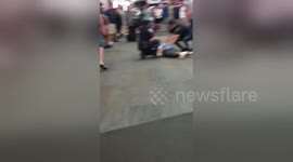 Newsflare Edit - Sanfransisco airport police takedown (pt2) (non graphic)