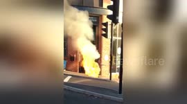 Flames burst out of manhole cover in Sheffield city centre