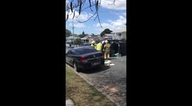 Car flips in Brisbane