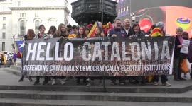 Activists celebrete Catalonia, declared indenpendce from Spain colonialism