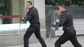 Chinese security guards training in crowd control