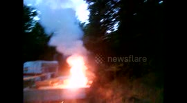 The child almost burned with homemade exploding smoke grenade / smoke grenade fail /  