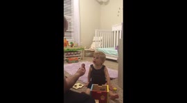 Baby amazed by magic!!