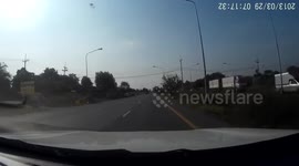 Family crash into truck after it pulled out in front of them