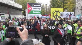Protestors march against Balfour Decoration in London, UK