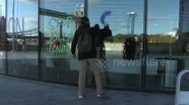 Four 'Stop Killing Londoners' protesters arrested for spray painting City Hall, on Queens Walk.