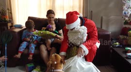 Father Christmas comes to visit the kids