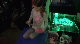 Girl gets early Christmas Gift from Great-Grandparents