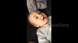 Baby appears to tell dad to f*** off because he is tired