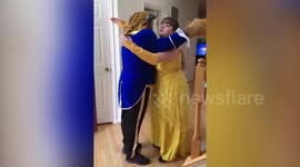 Dad dresses as Beast for surprise fairytale dance with autistic daughter