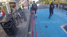 Lady buys breakfast and hot drink for big issue seller