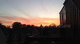 Pink and Gold Sunset sky landscape sun sunlight Color colorful beauty evening west London Ealing outdoor nature light autumn fall