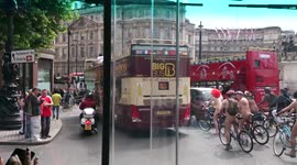 London Naked Bike Riders at Trafalgar Square
