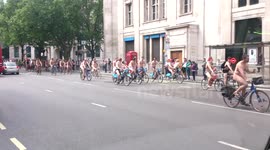 London Naked Bike Riders at Trafalgar Square - Part3