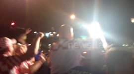 Croatian fans stopping traffic in Sao Paulo - World Cup 2014