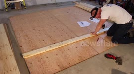 Dad finds a way to build a skate ramp in his garage for his son