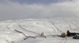 Heavy overnight snowfall in the Cairngorms and Glenshee Ski Centre, Scotland