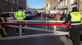 Anti-tank style barriers protect Christmas shoppers
