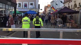 Terrorist-proof barriers at Bury St Edmunds Christmas Fayre 2017