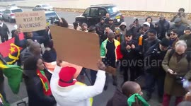 Anti slavery demo at lybian embassy