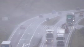 Appalling weather conditions on the A66 in Cumbria